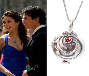 925 Sterling Sliver the Vampire Diaries Elena Pendant Collier Retro Jewelry Fashion Moive 2011231377455