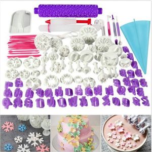 94pcs / set DIY 3D Outils De Décoration De Gâteau Plongeur Fondant Ensemble De Cuisson Ustensiles De Cuisson Silicone Moules Fleur Cuisine Kit Faire Moule Cookie T200524