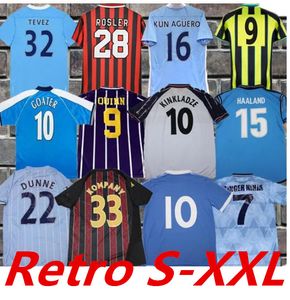 98 99 00 11 12 125 ans KUN AGUERO TOURE YAYA BALOTELLI Retro Mens Soccer Jerseys SILVA TEVEZ TOURE ANELKA DZEKO DE JONG KOMPANY 07 08 Home Away 3ème maillots de football 999