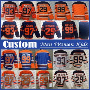 Connor McDavid Leon Draisaitl Hockey Jersey Custom Edmonton Oilers Darnell Nurse Ryan Nugent Hopkins Zach Hyman Evan Bouchard Evander Kane Mattias Ekholm Cody Ceci