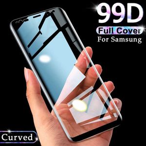Verre trempé incurvé 99D pour Samsung Galaxy S9 S8 Plus Note 9 8 Protecteur d'écran sur Samsung S7 S6 Edge Film de protection L230619
