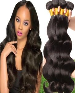 9A Brasil Tramas de cabello humano 16 18 20 22 24 pulgadas Paquete de cabellos femeninos africanos Onda del cuerpo Negro Onda grande Serpiente Rizo Color natural40114753062821