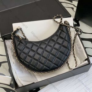 9A Primavera y verano Nuevo bolso de cuero para mujer Crescent Designer Luxury 23p Bolso Crossbody Hombro Moda clásica Rombo Mini Media Luna Caja de regalo al por mayor