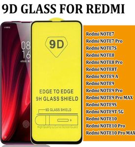 9d Couvercle complet Protecteur d'écran en verre trempé pour Red MI Redmi Note 7 Pro 7s Note 8 8t Note 9 9A Max 9s 9t Note10 10 Pro6773914