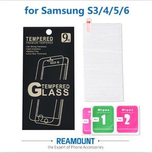 Protecteur d'écran en verre trempé 9H 2.5D pour Samsung S3/S4/S5/S6, Film antidéflagrant avec kit de nettoyage