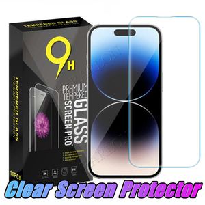 Film de protection d'écran en verre trempé transparent 9H Premium Explosion pour iPhone 15 14 Pro Max 13 mini 12 11 XS XR X 8 7 6 6S Plus Samsung A33 A54 avec emballage de vente au détail