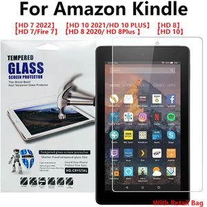Protecteur d'écran en verre trempé 9H pour Amazon Kindle Fire HD 7 2022 HD 7 8 8Plus HD 10 Plus 10plus Verre avec emballage de vente au détail