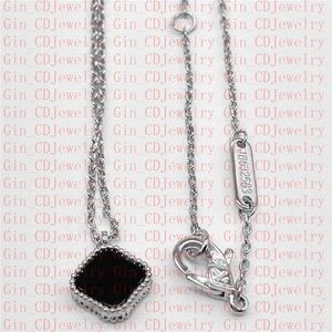 9mm Mini Designer Classic Lucky Clover Bracelet Onyx Noir Plaqué Or Blanc 18K Dames et Filles Saint Valentin Fête des Mères Bijoux de Fiançailles Faded Free