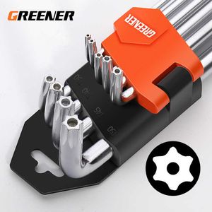 9 pièces en forme de L vis écrous clés boule hexagone Torx tête outils de réparation jeu de clés Allen clé hexagonale clé à molette Portable