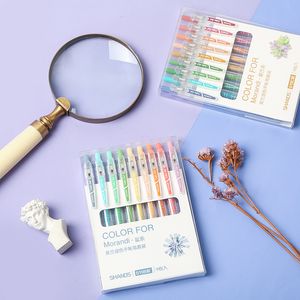 9 pcslot Set Morandi Color 0.5mm Scrapbooking Paper Craft ed Multi Rainbow Gel Pens para la escuela Papelería Escuela Y200709