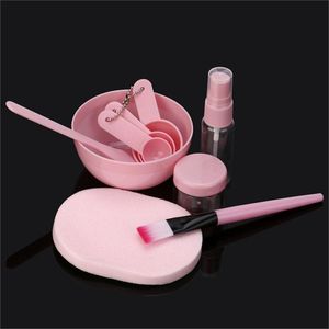 9 unids / set DIY Mascarilla Tazón Cepillo Cuchara Medidora Herramienta de Esponja Facial Kits de Herramientas de Belleza Caseros Herramientas de Cuidado de la Piel Accesorios HHAa172