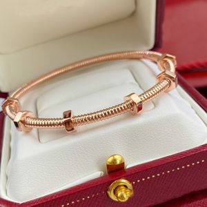Дизайнерский браслет Cartres, дизайнерский роскошный браслет, ювелирные изделия для женщин, завинчивающаяся крышка, простой подарок для мужчин и влюбленных из розового золота и серебра