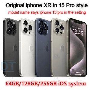 A + Excellent état, iPhone XR déverrouillé d'origine sur l'iPhone 15 Pro téléphone portable avec 15 Pro Appareil photo 3G RAM 64 Go 128 Go 256 Go Rom Mobilephone