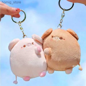 Un par pareja magnética de peluche llavero de cerdo lindo juguete de peluche kawaii girl holiday regalo de mochila imán personalizada colgante Y240415