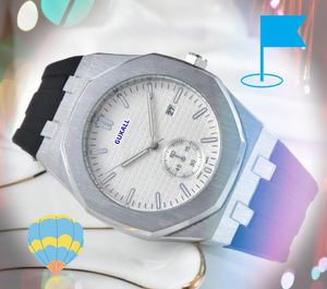 Una persona Marca Busines Casual Hombres Reloj con esfera grande Fecha automática Tabla de tiempo Banda de caucho de acero inoxidable Reloj de cuarzo Negocios Cadena fresca Relojes de pulsera Regalos al por mayor