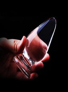 Un estilo de vidrio consolador anal cuentas Butt Plug bolas de cristal pene falso Dick masturbación femenina juguete sexual para adultos mujeres gay hombres Y1910281703170