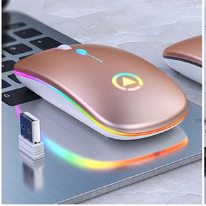 A2 souris Rechargeable sans fil lumière muette souris USB optique ergonomique PC jeu ordinateur portable mouses169v