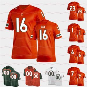 A3740 Miami Hurricanes Maillot de football D'Eriq King Ryan Rizk Mark Pope Sean Taylor Mike Harley Cam'Ron Harris Al Blades Jr. Bubba Bolden Ed Reed