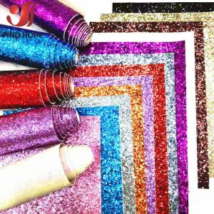 A4 20 / 40X120CM ALO ADHESIVE BUNKY GLITTER TISSAUX VINYL VINYLE CUIR 3D PAPIER PAPIER CADE BONDE DIY ROULE