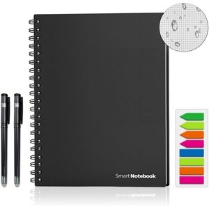 A4 Blank page Erasable Reusable Smart Writing Notebook Black Waterproof Paper Auto-Scan Customized Gift Wire Bound Spiral Notes 220401