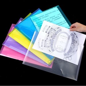 A4 Document File Bags With Snap Button Transparent Filing Envelopes Plastic File Paper Folders 18C Clear Button Folder 6 Colors DBC BH2709