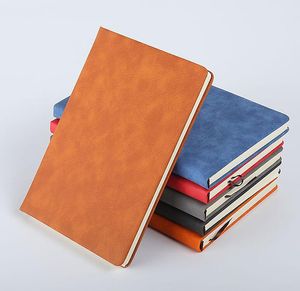 A5 Classic Notebook souple en cuir PU couverture rigide journal vintage Business bloc-notes 200 feuilles carnet de notes (7 couleurs) cahiers de bureau scolaire