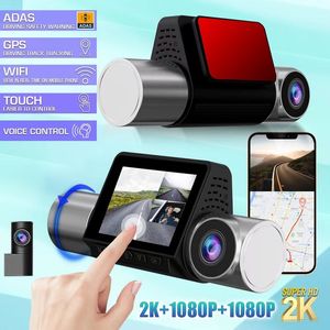 A6 2K + 1080P + 1080P Dash Cam 3 caméras GPS intégré 5G WiFi infrarouge Vision nocturne voiture DVR véhicule caméra de tableau de bord ADAS A6S
