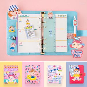 A6/A7 classeur carnet Journal de voyage Journal bloc-notes 6 anneaux spirale carnet de notes mignon coréen planificateur organisateur hebdomadaire bobine manuel