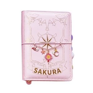 A6 Reliure à anneaux Cahiers Sakura Rose Notebook Planner Journal Agenda Organisateur Calendrier DIY Journal Personnel Livre Papeterie Cadeau 210611