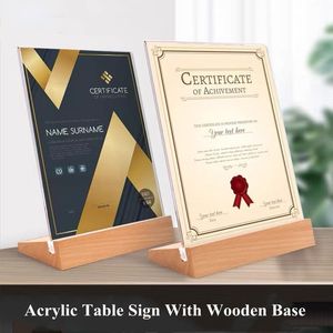 A6 T / L Forme Table Enseigne Double face Acrylique Porte-Signe Affichage Carte Rack Menu Porte-Papier Stand