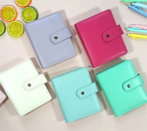 A7 Macaron Color 6 Ring Binder GUP Clip-On Notebook Cuero Lea Leaf Notebook Notebooks Papelería de portada Kawaii 240415