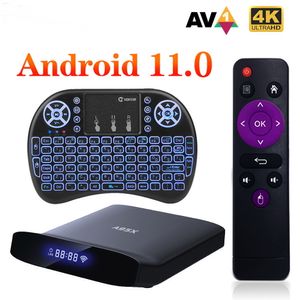 A95X W2 Android 11 TV Box Amlogic 4GB RAM 64GB Support Dual Wifi 4K 60fps VP9 BT5.0 Media Player 2GB 16GB TVBOX A95XW2 i8 backlit keyboard