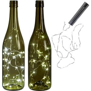 Luces de botella blancas cálidas con batería, luces LED con forma de corcho, cadena de luces para bistró, botella de vino, bar estrellado, fiesta, San Valentín