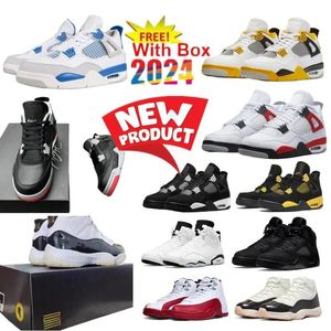 Bred Reimagined 4s White Thunder Black Cat 5s DMP Zapatillas de baloncesto Military Blue 4 Gratitude Olive 1 Fear Aqua Playoffs Red Hombres Mujeres 2024 New Low Space Jam