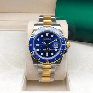 AAA U1 reloj de natación calidad automático mecánico hombre mesa diseño de lujo cerámica círculo giratorio boca hebilla plegable pulsera de oro 282N