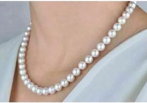 Collier de perles blanches japonaises Akoya, AAAAA, 89mm, fermoir en or 24 14 carats, bijoux fins, Makin 240106
