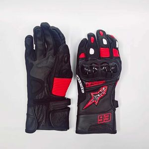 Aagv Guantes Dennis Guantes de montar Off Road Aleación de titanio Cuero de vaca Carreras de motocicletas Prevención de accidentes Competición Temporada corta Hombres T738