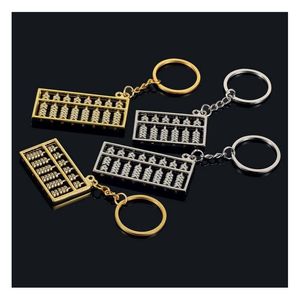 Abacus Porte-clés 6 fichiers 8 porte-clés en métal vent chinois or chaîne pendentif accessoires de mode livraison directe Dhqfh