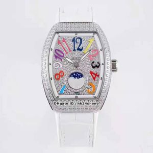 ABF Factory Relojes de lujo V 32 QZ D CD Vanguard Lady 32 mm Acero Diamante ETA Cuarzo Reloj para mujer Diamantes Dial Correa de caucho Relojes de pulsera para mujer
