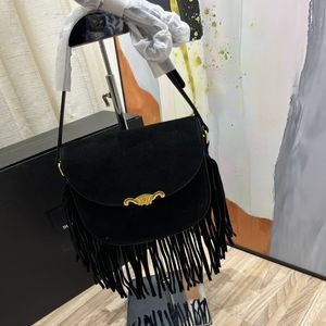 Cuero abrasivo con flecos Piel de vaca Estampado de cocodrilo hobo bolso cruzado de diseñador bolso de hombro de lujo bolso cruzado para mujer bolso con correa brillante cel negro