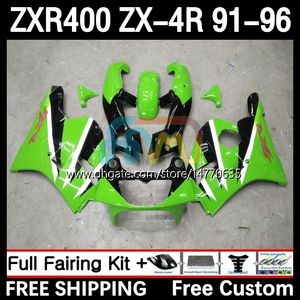 Abs Bodys Kit pour Kawasaki Ninja ZX4R ZXR 400 CC 400CC 1991 1992 1993 1994 1995 1996 Cowling 12dh.54 ZXR-400 Bodywork ZX 4R ZXR400 91 92 93 94 95 96 Fairling New Green Green