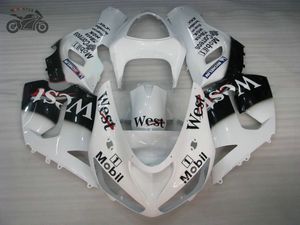 Kit de carenados de plástico ABS para Kawasaki 2005 2006 ZX6R Ninja ZX636 ZX 6R 05 06 ZX-6R blanco WEST motocicleta carretera deporte carenado conjunto