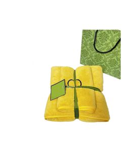 Ensembles de serviettes de cuisine absorbantes serviettes de plage design vert bleu belle lettre broderie gant de toilette cadeau serviette de bain en velours corail 2 pièces/ensemble multicolore JF004 C23