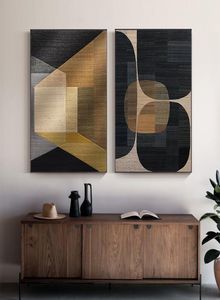 Combinados de colores abstractos Pinturas impresas de lona marrón geométrico geométrico arte de arte de pared moderna para sala de estar decoración de oficina3709023