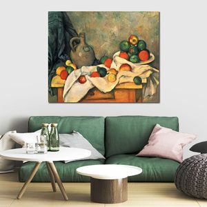 Paysage abstrait peinture à l'huile sur toile rideau pichet et fruits 1894 Paul Cézanne oeuvre décoration murale contemporaine