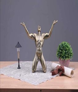 Statue de Sculpture moderne abstraite en forme de personnes, artisanat d'ornement pour la décoration de la maison HD224236825