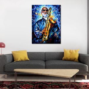 Retrato abstracto lienzo arte Sonny Rollins Ii pintura moderna hecha a mano para decoración de habitación familiar