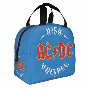 AC DC Heavy Metal Sacs à lunch isolés étanche Musique Rock Lunch Ctainer Sac thermique Fourre-tout Boîte à lunch en plein air Bento Pouch D7De #