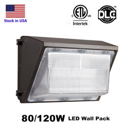 Lámpara LED de pared de 120 W con fotocélula de anochecer a amanecer Luz diurna de 5000 K Iluminación de seguridad para exteriores Luz de pared LED comercial e industrial para garajes Almacenes