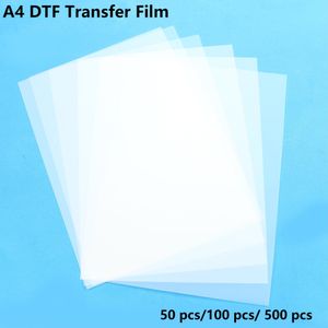 Accessoires 100 PCS A4 Transfert de chaleur Film DTF Impression DTF sur Tshirt Pet Film